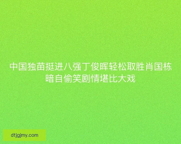中国独苗挺进八强丁俊晖轻松取胜肖国栋暗自偷笑剧情堪比大戏